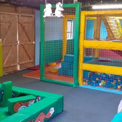 Trash panda towers, indoor soft play area